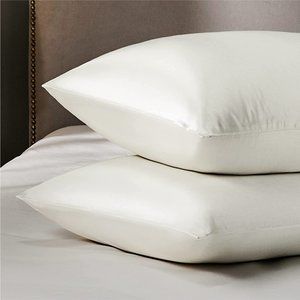 Luxury Satin Pillowcase Set Of 2 Stand Size Ivory